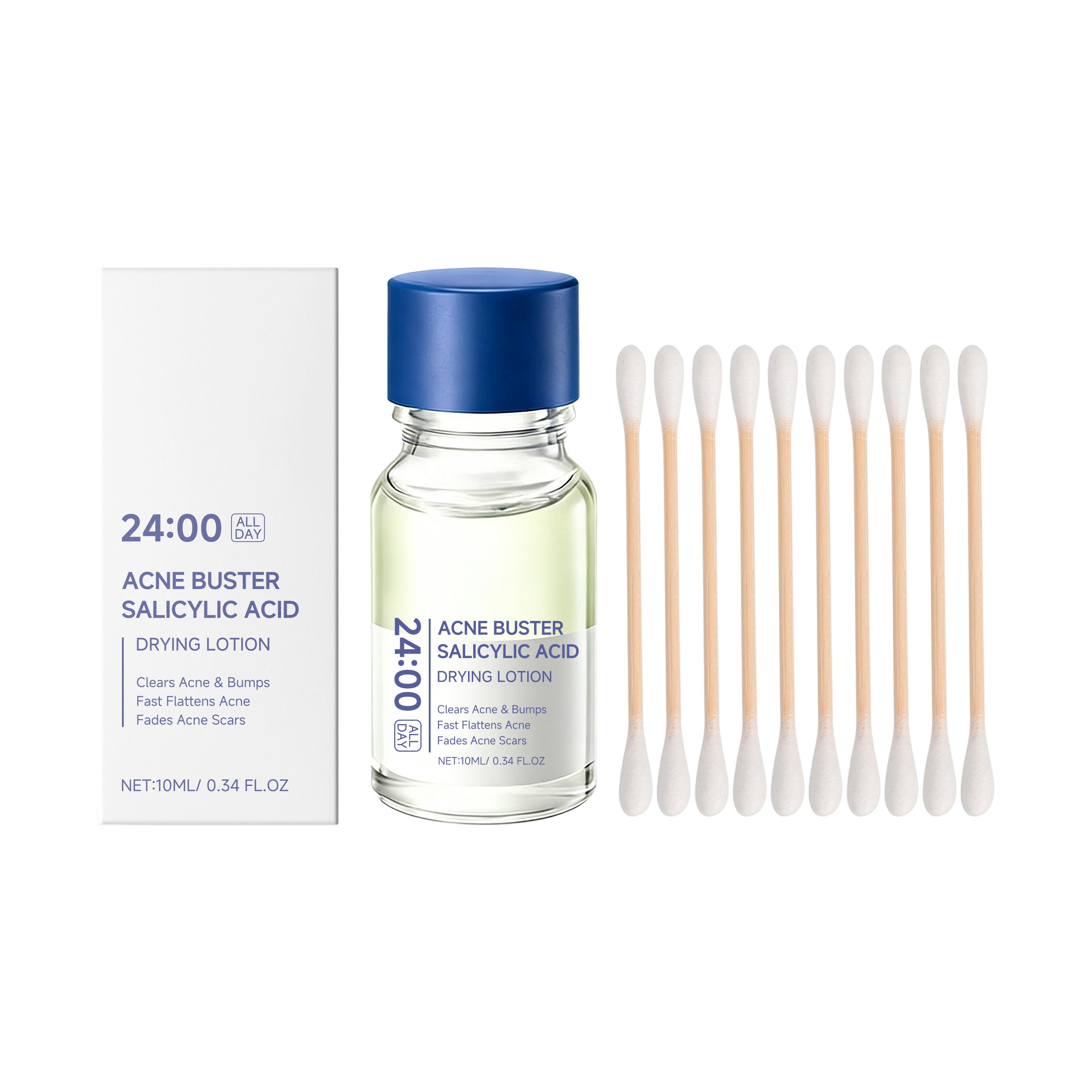 Skincare The Originote - โลชั่นบำรุงผิวหน้าด้วยกรดซาลิไซลิกพร้อมสำลี– ลดสิวและรอยสิว ลดรอยแผลเป็นจากสิว ลดรูขุมขน ฟื้นฟูผิว