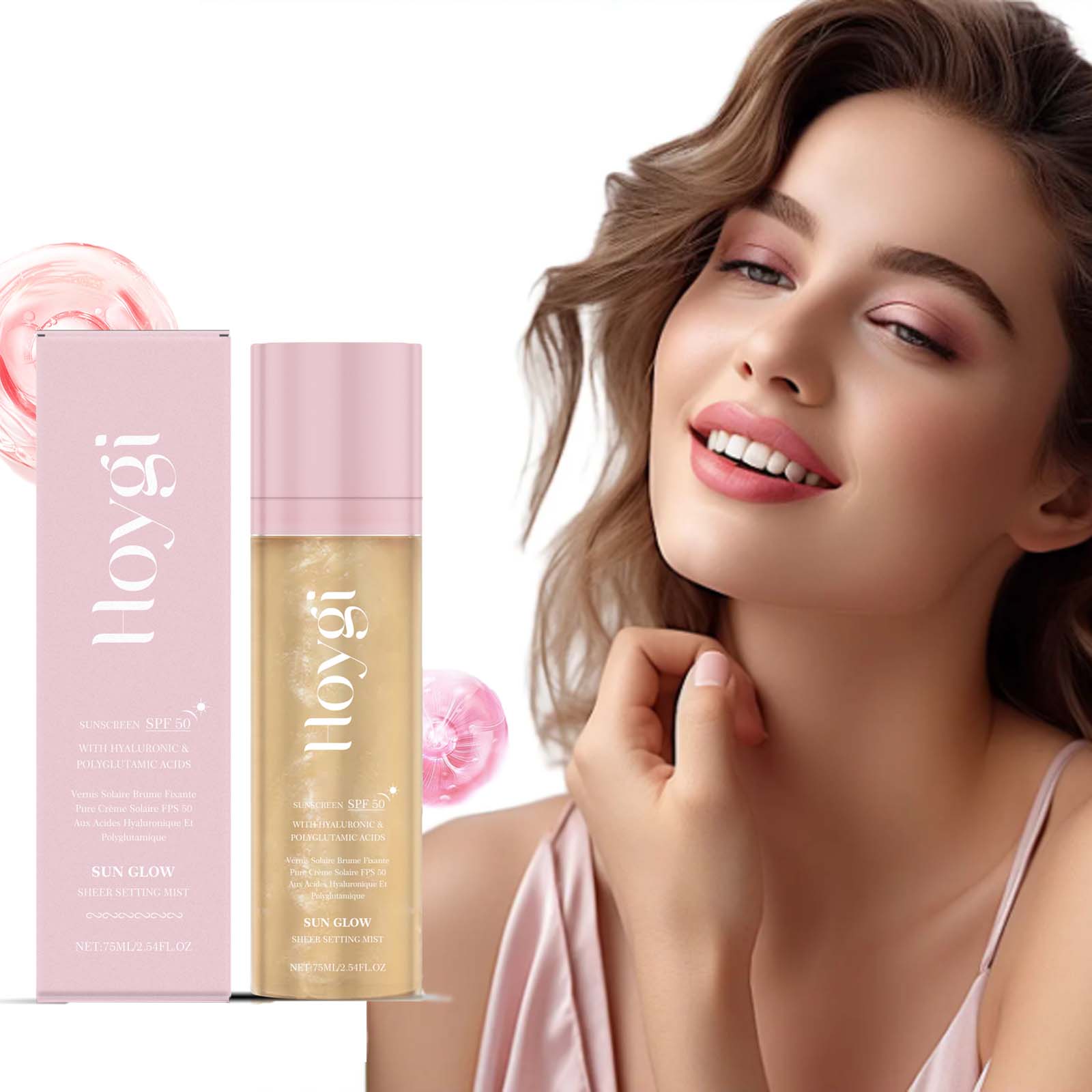 Polyglutamic Acid Moisturizer - Spf 50+ สเปรย์ควบคุมความมัน Matte Finish ธรรมชาติไม่เหนียวเหนอะหนะกันน้ํา