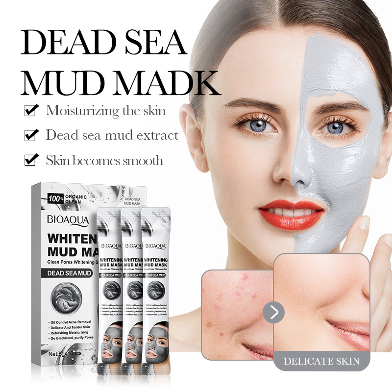 Mud Mask Kaolin - มาส์กหน้าโคลนจากทะเลเดดซี10ชิ้นทำความสะอาดครีมบำรุงกระชับรูขุมขนลึกสิวหัวดำผลิตภัณฑ์ดูแลผิวแบบเกาหลี