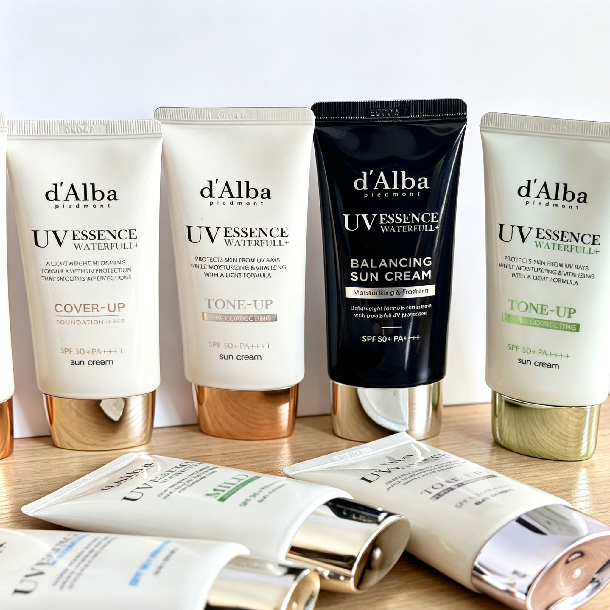 Spf 50 Sunscreen - D'ALBA PIEDMONT SPF50+ PA++++ ครีมกันแดดก่อนแต่งหน้า ร่มดำเล็กใหม่