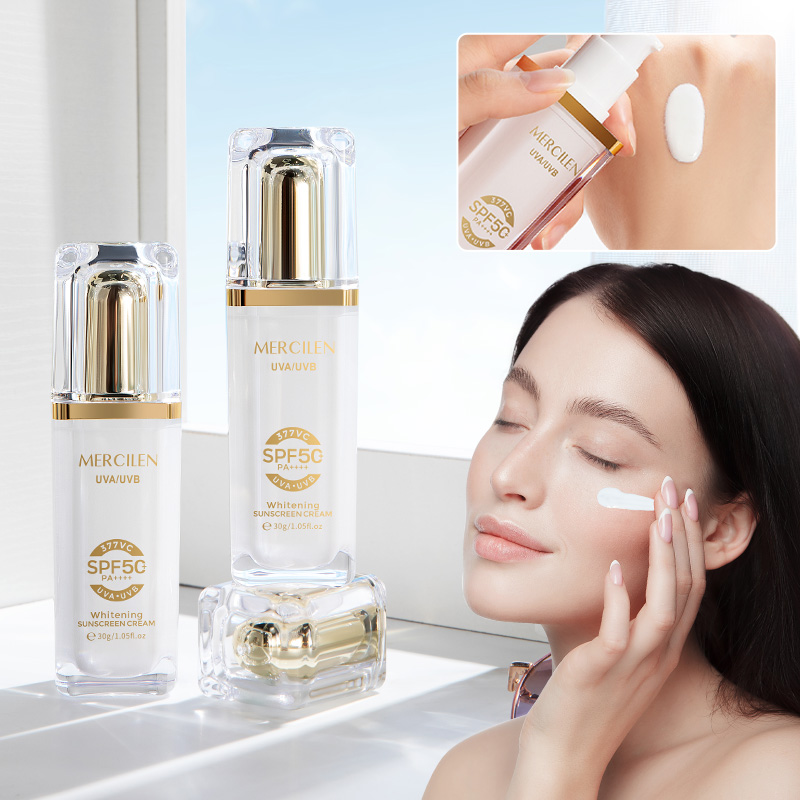 Spf 50 Sunscreen - เมอร์ซิเลน ครีมกันแดดสำหรับผิวหน้าและผิวกาย 30 กรัม, Spf50+ มีส่วนผสมของไนอาซินาไมด์เพื่อปรับผิวหมองคล้ำให้กระจ่างใส