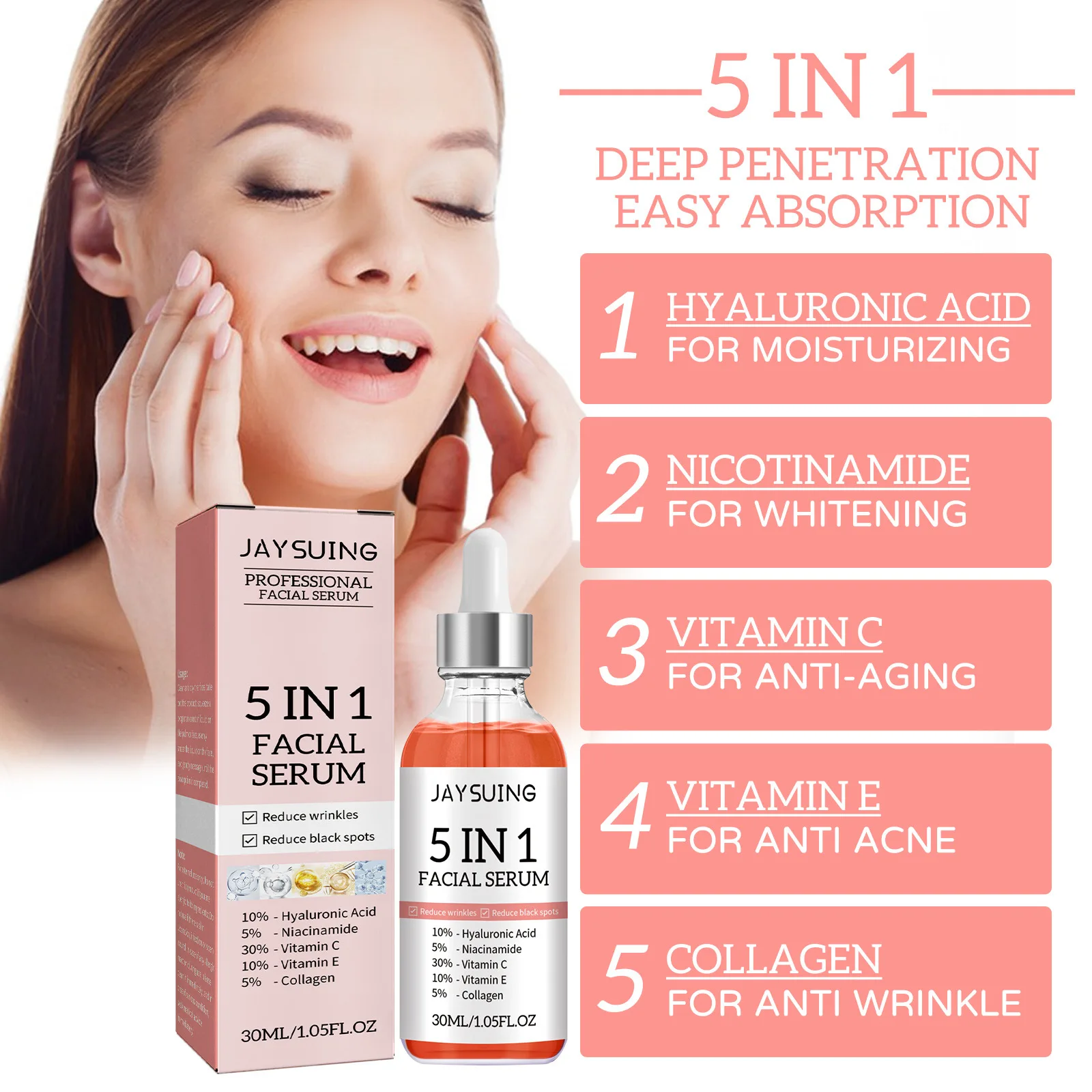 5 In 1 Moisturizing Facial Ser - Licorice Root Extract บทวิจารณ์และราคา