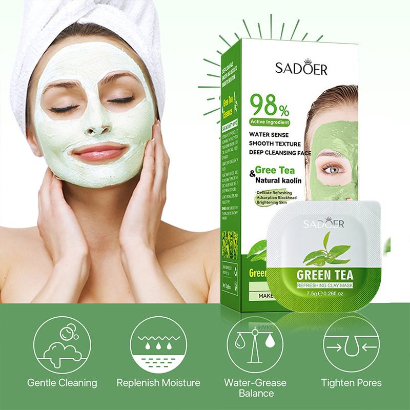 8Pcs สีเขียวชาทำความสะอาดโคลนห - Mud Mask Kaolin บทวิจารณ์และราคา