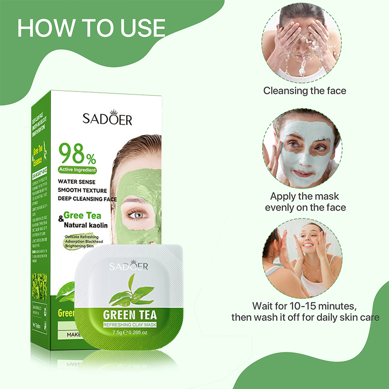 8Pcs สีเขียวชาทำความสะอาดโคลนห - Mud Mask Kaolin บทวิจารณ์และราคา