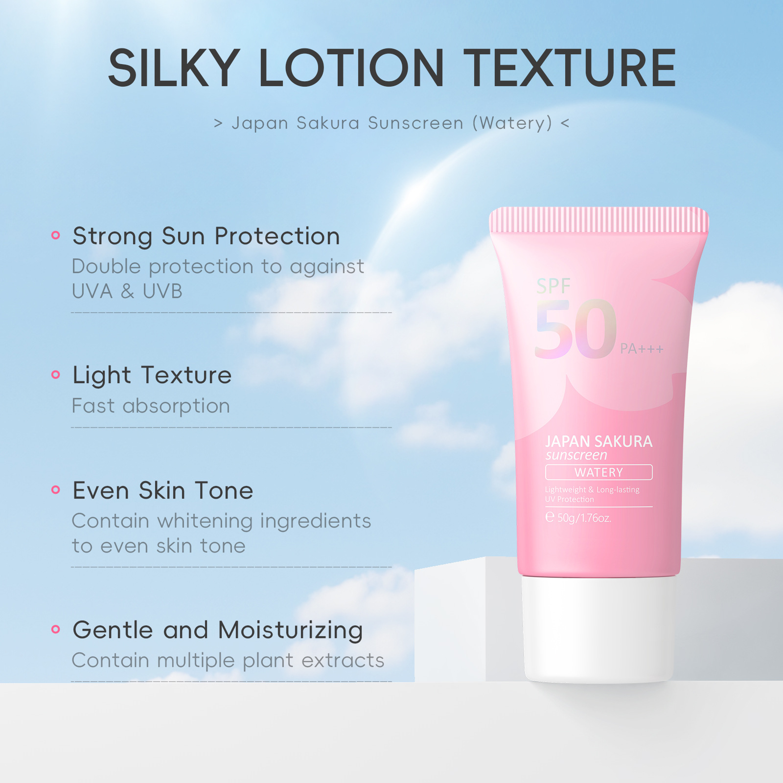 LAIKOU ซากุระ SPF50 PA+++ โลชั - Spf 50 Sunscreen บทวิจารณ์และราคา